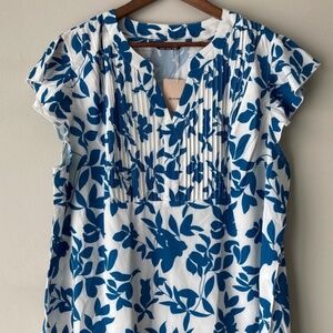 Bloomchic Floral Pleated Front V Neck Flutter Sleeve Blouse Top NWT 2X 18-20 NEW